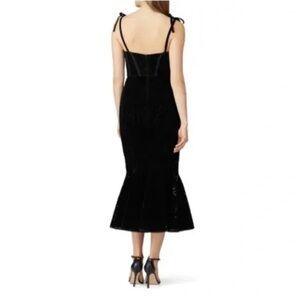 ML Monique Lhuillier Velvet Ruffle Hem Dress